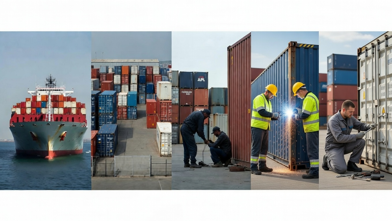Patio de contenedores y reparación